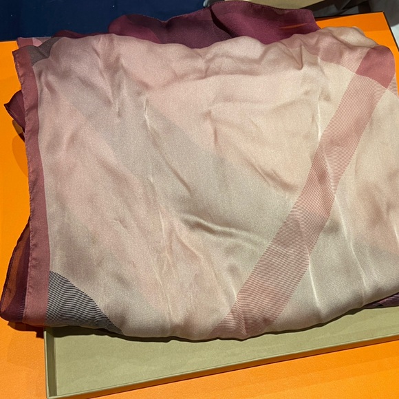 Burberry Ombre Check Silk Scarf w/ Box - Picture 3 of 6